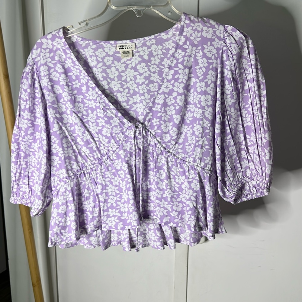 Billabong Purple Floral Blouse